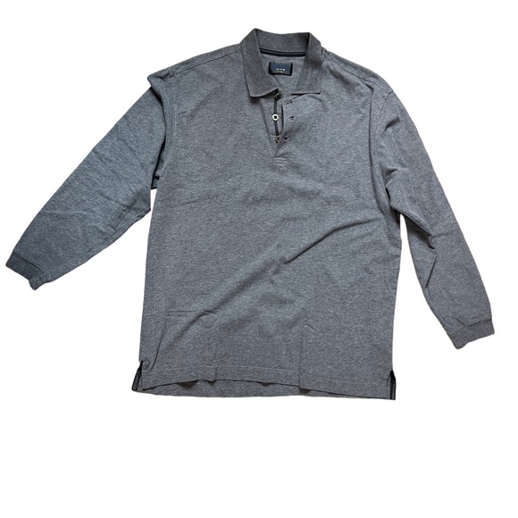 Men’s Gray Axis LA 3-button long sleeve Polo shirt, size M/M - Picture 1 of 9